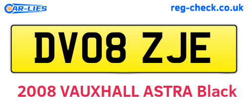 DV08ZJE are the vehicle registration plates.