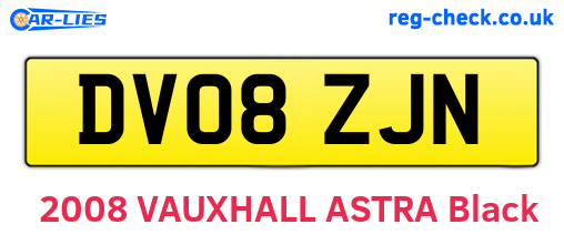 DV08ZJN are the vehicle registration plates.