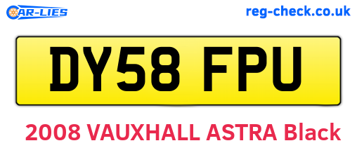 DY58FPU are the vehicle registration plates.