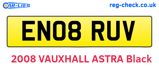 EN08RUV are the vehicle registration plates.