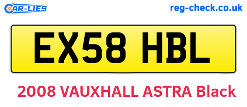 EX58HBL are the vehicle registration plates.