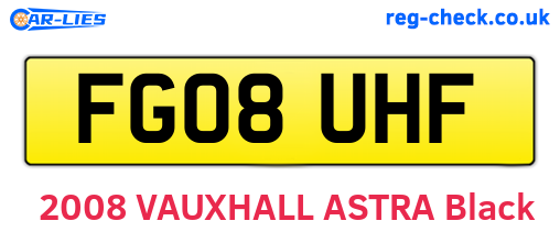 FG08UHF are the vehicle registration plates.