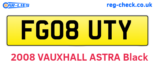 FG08UTY are the vehicle registration plates.