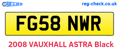 FG58NWR are the vehicle registration plates.