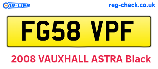 FG58VPF are the vehicle registration plates.