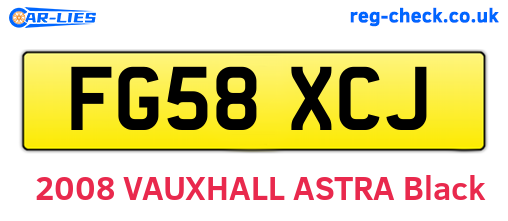 FG58XCJ are the vehicle registration plates.