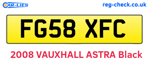 FG58XFC are the vehicle registration plates.