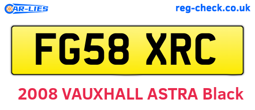 FG58XRC are the vehicle registration plates.
