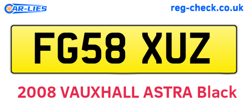 FG58XUZ are the vehicle registration plates.