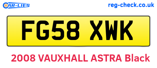 FG58XWK are the vehicle registration plates.