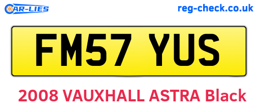FM57YUS are the vehicle registration plates.
