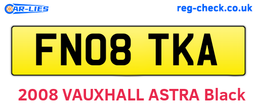 FN08TKA are the vehicle registration plates.