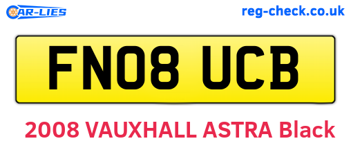 FN08UCB are the vehicle registration plates.