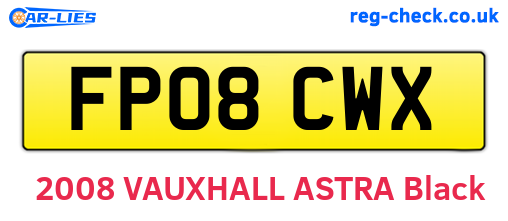 FP08CWX are the vehicle registration plates.