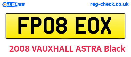 FP08EOX are the vehicle registration plates.
