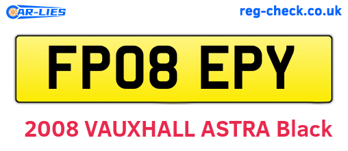 FP08EPY are the vehicle registration plates.