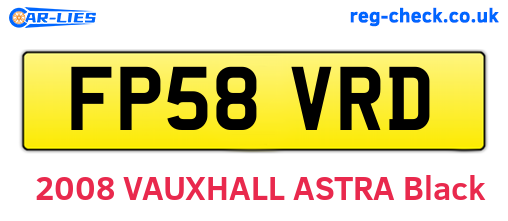 FP58VRD are the vehicle registration plates.