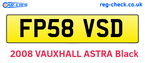 FP58VSD are the vehicle registration plates.