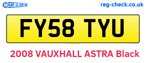 FY58TYU are the vehicle registration plates.