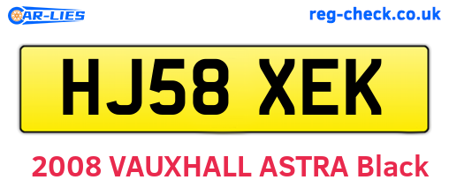HJ58XEK are the vehicle registration plates.
