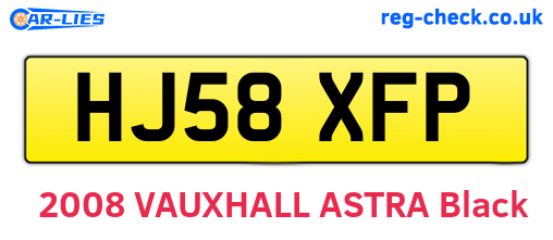 HJ58XFP are the vehicle registration plates.