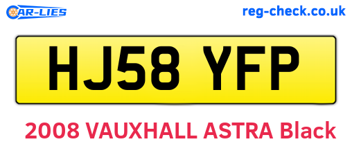 HJ58YFP are the vehicle registration plates.