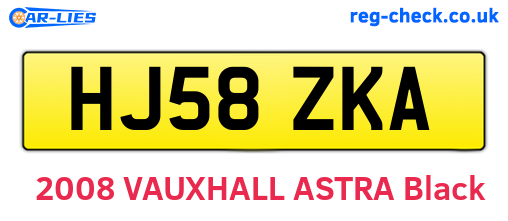 HJ58ZKA are the vehicle registration plates.