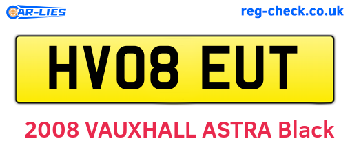 HV08EUT are the vehicle registration plates.