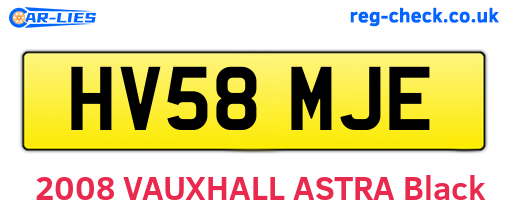 HV58MJE are the vehicle registration plates.