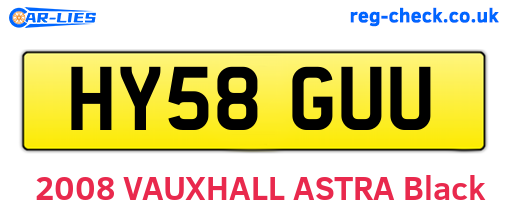 HY58GUU are the vehicle registration plates.