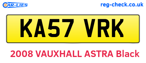 KA57VRK are the vehicle registration plates.