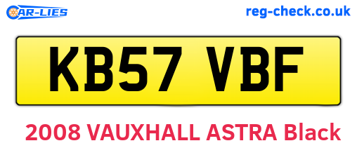 KB57VBF are the vehicle registration plates.