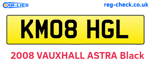 KM08HGL are the vehicle registration plates.