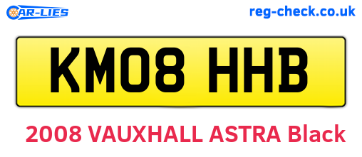 KM08HHB are the vehicle registration plates.