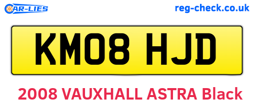 KM08HJD are the vehicle registration plates.