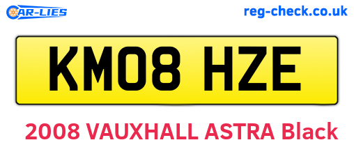 KM08HZE are the vehicle registration plates.