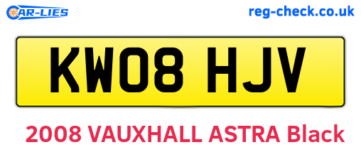 KW08HJV are the vehicle registration plates.
