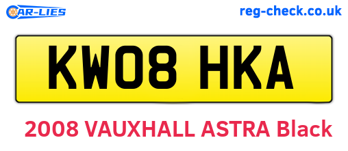 KW08HKA are the vehicle registration plates.