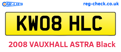 KW08HLC are the vehicle registration plates.
