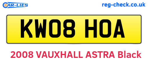 KW08HOA are the vehicle registration plates.