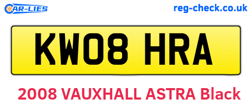KW08HRA are the vehicle registration plates.