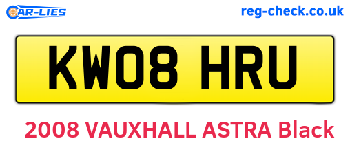 KW08HRU are the vehicle registration plates.