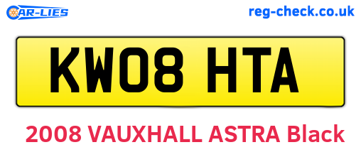 KW08HTA are the vehicle registration plates.