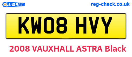KW08HVY are the vehicle registration plates.