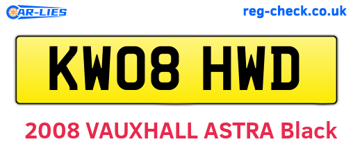 KW08HWD are the vehicle registration plates.