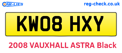 KW08HXY are the vehicle registration plates.