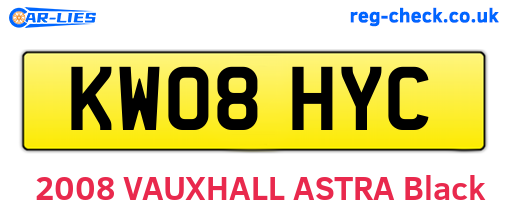KW08HYC are the vehicle registration plates.