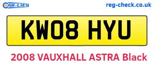 KW08HYU are the vehicle registration plates.