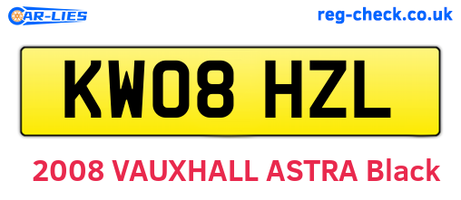 KW08HZL are the vehicle registration plates.
