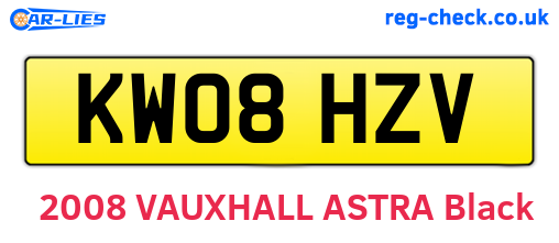KW08HZV are the vehicle registration plates.